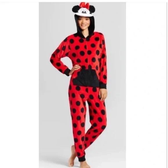 Adult Minnie Mouse Footed Pajamas Minnie Mouse Onesie Costume